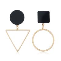 Zinc Alloy Asymmetric Earrings with Acrylic gold color plated fashion jewelry & for woman nickel lead & cadmium free 45*24mm 43*24mm Sold By Bag