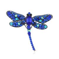 Zinc Alloy Brooches Dragonfly plated for woman & with rhinestone nickel lead & cadmium free 70*92mm Sold By PC