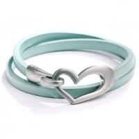 PU Leather Cord Bracelets with Zinc Alloy plated fashion jewelry & for woman Sold By Strand