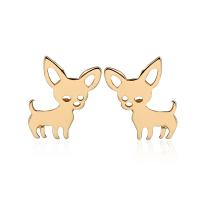 Stainless Steel Stud Earrings 316 Stainless Steel Dog plated fashion jewelry & for woman Sold By Pair