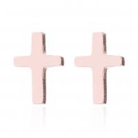 Stainless Steel Stud Earrings 316 Stainless Steel Cross plated fashion jewelry & for woman Sold By Pair