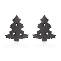 Stainless Steel Stud Earrings, 316 Stainless Steel, Christmas Tree, plated, fashion jewelry & for woman, more colors for choice, 10x9mm, Sold By Pair