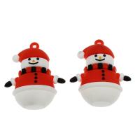 Resin Pendant, Snowman, Mini & cute & DIY, red, 51x42x19mm, Hole:Approx 3mm, 600PCs/Bag, Sold By Bag