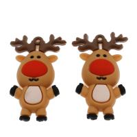 Resin Pendant, Christmas Reindeer, Mini & cute & DIY, khaki, 59x36x19mm, Hole:Approx 3.2mm, 600PCs/Bag, Sold By Bag