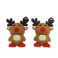 Resin Pendant, Christmas Reindeer, Mini & cute & DIY, khaki, 46x33x8mm, Hole:Approx 1mm, 600PCs/Bag, Sold By Bag