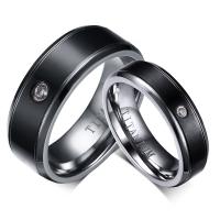 Kubni cirkonij nehrđajućeg Čelik Ring Finger, Nehrđajući čelik, pozlaćen, modni nakit & bez spolne razlike & različitih stilova za izbor & s kubni cirkonij, Prodano By PC