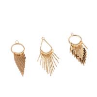 Messing Earring Drop Component, guldfarve belagt, forskellige stilarter for valg, nikkel, bly & cadmium fri, 10pc'er/Bag, Solgt af Bag