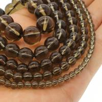 Natürliche Rauchquarz Perlen, rund, verschiedene Größen vorhanden, Bräune, Bohrung:ca. 1mm, verkauft per ca. 14.9 ZollInch Strang