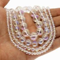 Natural Clear Quartz Beads Round plated multi-colored Approx 1mm Sold Per Approx 14.9 Inch Strand