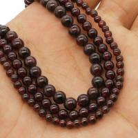 Natürlicher Granat Perlen, rund, verschiedene Größen vorhanden, Bohrung:ca. 1mm, verkauft per ca. 14.9 ZollInch Strang