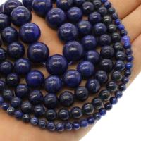 Lapislazuli Perlen, synthetischer Lapis, rund, verschiedene Größen vorhanden, Bohrung:ca. 1mm, verkauft per ca. 14.9 ZollInch Strang