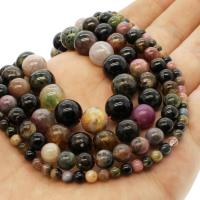 Turmalin Perle, rund, verschiedene Größen vorhanden, gemischte Farben, Bohrung:ca. 1mm, verkauft per ca. 14.9 ZollInch Strang