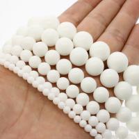 Bijela Porculanske perle, Bijeli porculan, Krug, različite veličine za izbor, bijel, Rupa:Približno 1mm, Prodano Per Približno 14.9 inčni Strand