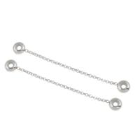 304 Stainless Steel European Safety Chain, DIY, original color, 75x8x4mm, Hole:Approx 2mm, 10PCs/Bag, Sold By Bag