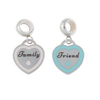 Stainless Steel European Pendants, 304 Stainless Steel, Heart, enamel, more colors for choice, 25x13x6mm, Hole:Approx 4mm, 10PCs/Bag, Sold By Bag