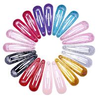 Hair Snap Clips, Tibetan Style, with Sequins, Korean style & for woman & enamel, more colors for choice, nickel, lead & cadmium free, 50mm, 50PCs/Bag, Sold By Bag