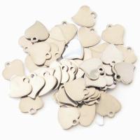 Stainless Steel Heart Pendants, fashion jewelry & DIY, original color, 12mm, Hole:Approx 2mm, 100PCs/Bag, Sold By Bag