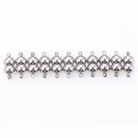 Brass Magnetic Clasp, Calabash, silver color plated, fashion jewelry & double-hole, nickel, lead & cadmium free, 8x17.5mm, Hole:Approx 2mm, 20PCs/Bag, Sold By Bag