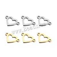 Stainless Steel Connector Heart plated 1/1 loop & hollow Approx 2.5mm Sold By Bag