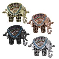 Cubic Zirconia Micro Pave Brass Connector, Elephant, plated, micro pave cubic zirconia & 1/1 loop, more colors for choice, nickel, lead & cadmium free, 22.5x19x2mm, Hole:Approx 1mm, 5PCs/Lot, Sold By Lot