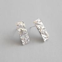 925 Sterling Silver Stud Earrings, sterling silver post pin, platinum plated, fashion jewelry & for woman, 19.30x7mm, 3PCs/Lot, Sold By Lot