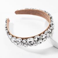 Hair Bands Zinc Alloy with Cloth for woman & with rhinestone brown nickel lead & cadmium free 30mm Sold By PC