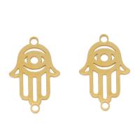 Stainless Steel Connector, Hamsa, plated, 1/1 loop, more colors for choice, 24x15x1mm, Hole:Approx 1mm, 10PCs/Bag, Sold By Bag
