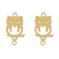 Stainless Steel Connector, Owl, plated, 1/1 loop, more colors for choice, 20x11x1mm, Hole:Approx 1mm, 10PCs/Bag, Sold By Bag