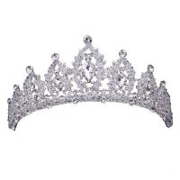 Bridal Tiaras Zinc Alloy with Crystal silver color plated for woman & with rhinestone white nickel lead & cadmium free Sold By PC