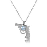 Zinc Alloy Jewelry Necklace Gun platinum color plated oval chain & for woman & luminated nickel lead & cadmium free Length Approx 17.72 Inch Sold By Lot