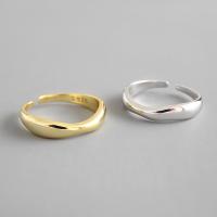 925 Sterling Silver Open Finger Ring, plated, Korean style & for woman, more colors for choice, 16.40mm, 2PCs/Lot, Sold By Lot