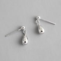 925 Sterling Silver Drop &  Dangle Earrings sterling silver post pin Teardrop platinum plated Korean style & for woman Sold By Lot