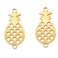 Stainless Steel Connector, Pineapple, plated, 1/1 loop, more colors for choice, 25x11x1mm, Hole:Approx 1mm, 10PCs/Bag, Sold By Bag