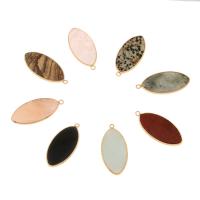 Gemstone Pendants Jewelry, with Brass, gold color plated, different materials for choice, 45x21x4mm, Hole:Approx 3mm, 5PCs/Bag, Sold By Bag