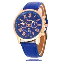 PU Watch Armband, med Glas, Rund, mode smycken & Unisex, fler färger för val, 40x8mm, Såld Per Ca 9.45 inch Strand