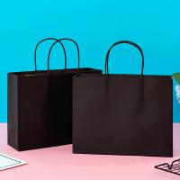 Kraft sac, rectangle, estampage à chaud, durable & Style coréen, noire, 262x204x83mm, Vendu par PC