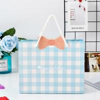 papier sac, rectangle, estampage à chaud, durable & Mignon & Style coréen, blue ciel, 250x80x200mm, Vendu par PC