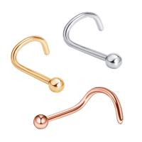 Stainless Steel Nose Piercing Jewelry, Unisex, more colors for choice, 0.8x6.5x2mm, Sold By PC