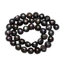 Barok ferskvandskulturperle Beads, Ferskvandsperle, Nuggets, sort, 9-10mm, Solgt Per Ca. 15 inch Strand