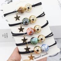 Ponytail Holder Acrylic with Rubber Band UV plating Korean style & for woman mixed colors Sold By Lot