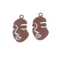 Tibetan Style Pendants, Face, stoving varnish, fashion jewelry & DIY, nickel, lead & cadmium free, 33x19x1mm, Hole:Approx 2mm, 200PCs/Bag, Sold By Bag