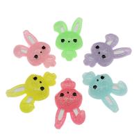 Cartoon Resin Cabochon, Rabbit, cute & fashion jewelry & DIY, more colors for choice, 14x25mm, 200PCs/Bag, Sold By Bag