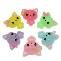 Cartoon Resin Cabochon, Cat, cute & fashion jewelry & DIY, more colors for choice, 24x21x8mm, 200PCs/Bag, Sold By Bag