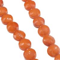 Fashion Glass Beads, fashion jewelry & DIY & faceted, orange, 14x14x8mm, Hole:Approx 1mm, 50PCs/Strand, Sold By Strand