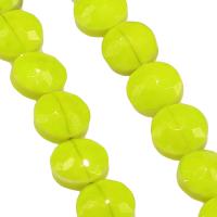 Perles en verre de mode, bijoux de mode & DIY & facettes, Jaune, 14x14x8mm, Trou:Environ 1mm, 50PC/brin, Vendu par brin