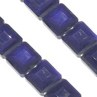 Fashion Glass Beads Square fashion jewelry & DIY & faceted dark blue Approx 1mm Sold By Strand