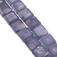 Fashion Glass Beads, Square, fashion jewelry & DIY & faceted, purple, 13x13x8mm, Hole:Approx 1mm, 50PCs/Strand, Sold By Strand