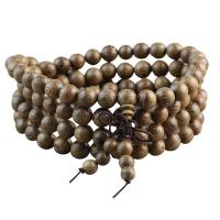 Wenge Bracelet, with Waxed Cotton Cord, Round, fashion jewelry & Unisex & different size for choice, Sold By Strand