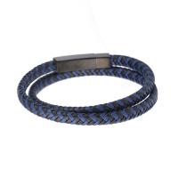 Leather Cord Bracelet Stainless Steel with Leather fashion jewelry & Unisex 18.5cm    20.5cm   22cm Sold By PC
