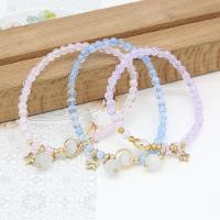 Crackle Quartz Bracelet, with Cats Eye, fashion jewelry & for woman, more colors for choice, 18cm, Sold By PC